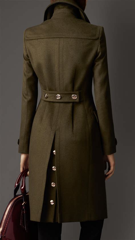 wool & cashmere belted long military trench coat burberry|wool meaning.